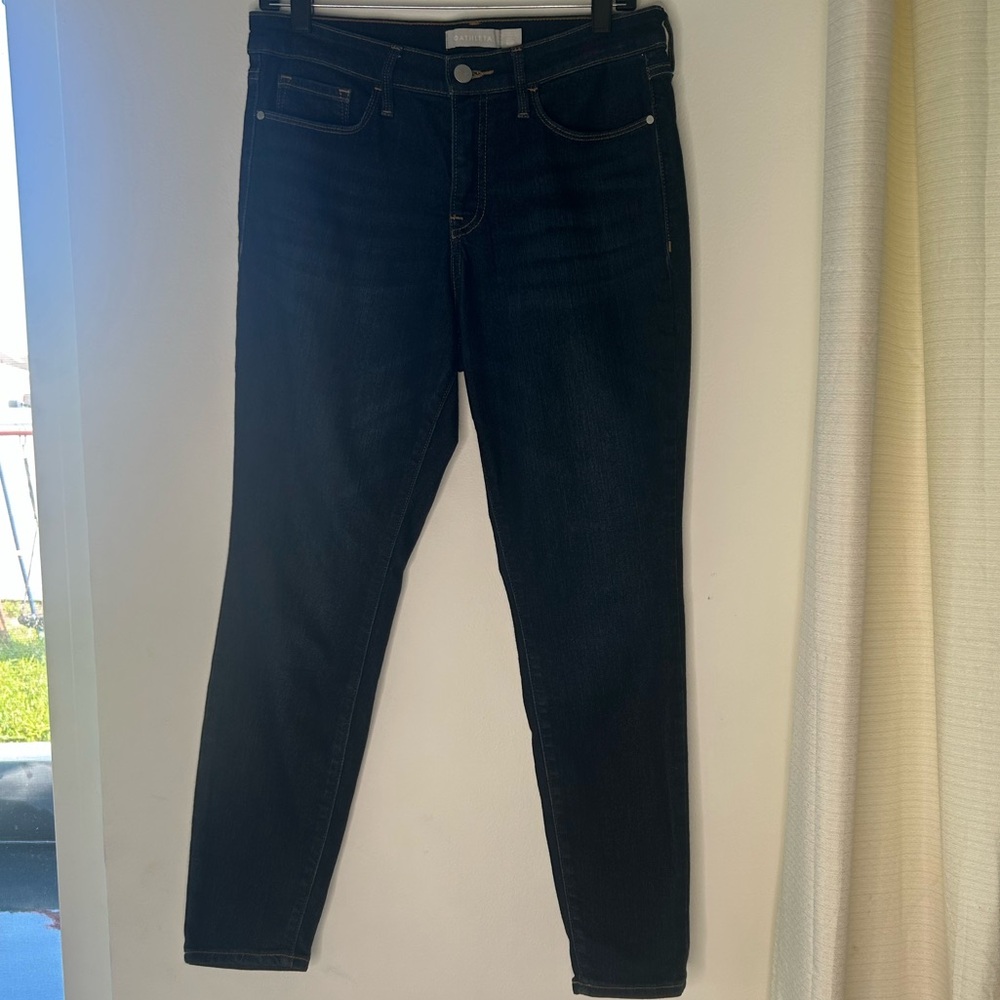Athleta Sculptek Skinny Jeans Midnight Blue Denim Jeans Womens Size 10P Athletic - Picture 4 of 14